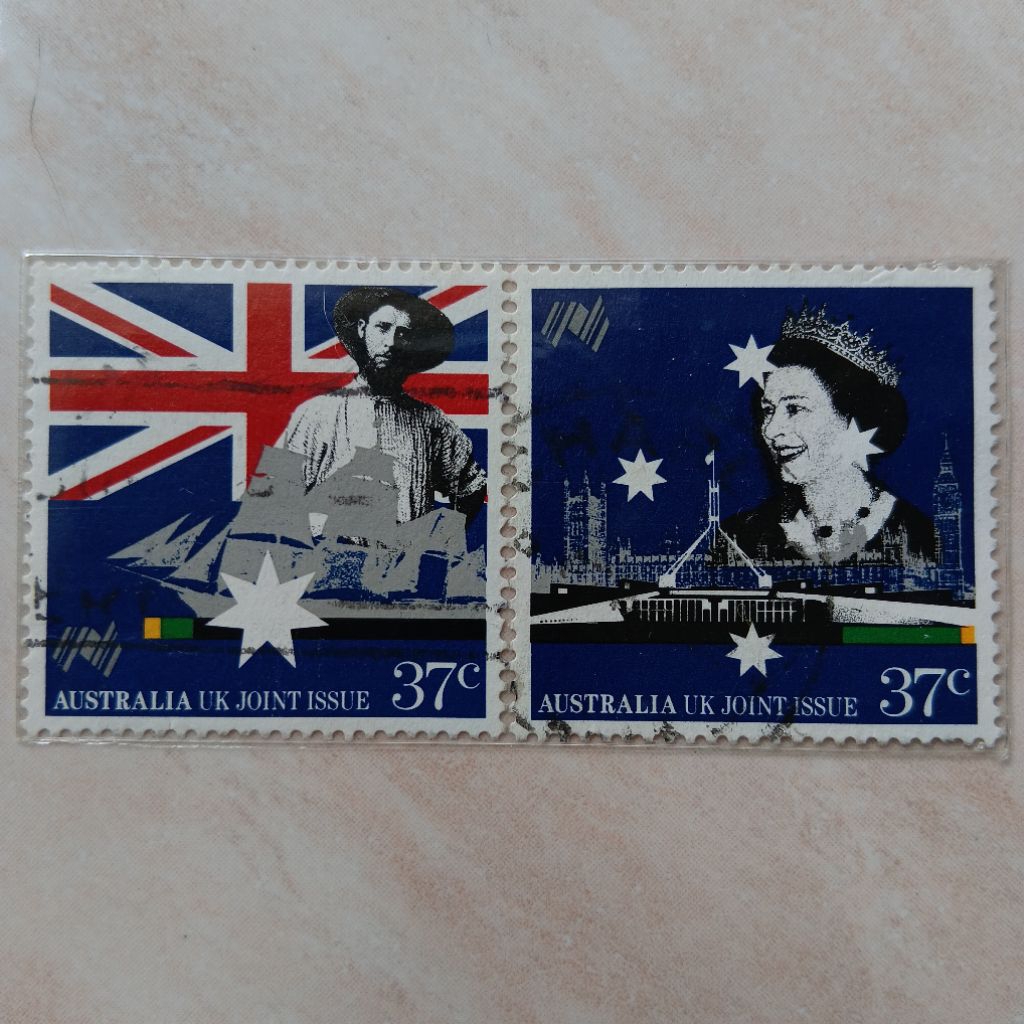 

Perangko Prangko Jadul Inggris UK Set Setenant Australian Bicentenary 1988 - YN2718