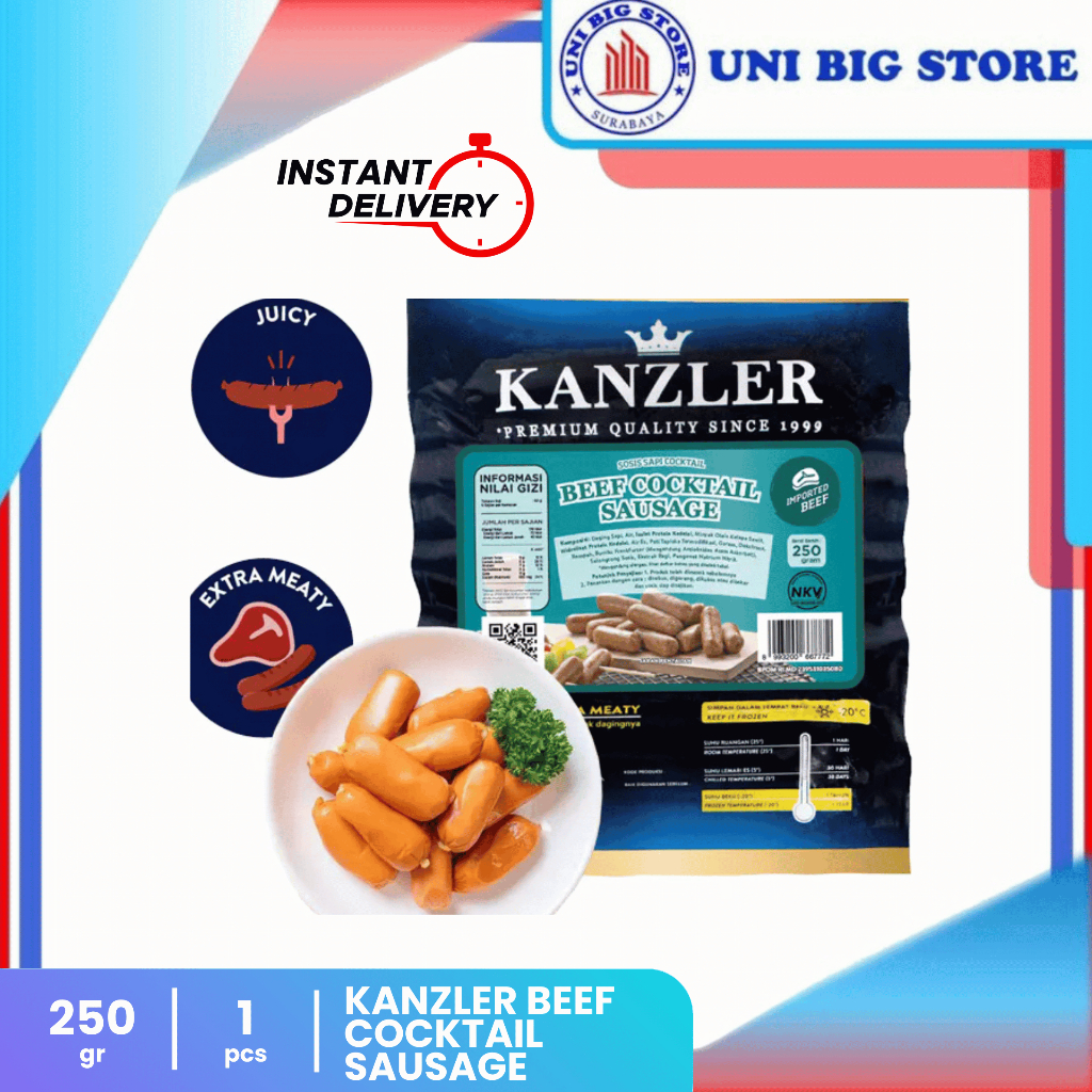 

Kanzler Sosis Sapi Beef Cocktail Sausages 250 gr