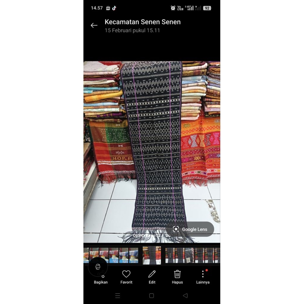 ULOS SADUM HANDE-HANDE TENUNAN TARUTUNG WARNA HITAM LIRIS PINK FULL SIMATA.