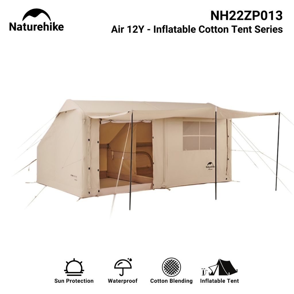 TENDA NATUREHIKE AIR 12Y COTTON INFLATABLE TENT NH22ZP013 TENDA CAMPING GLAMPING CAMPER VAN PIKNIK B