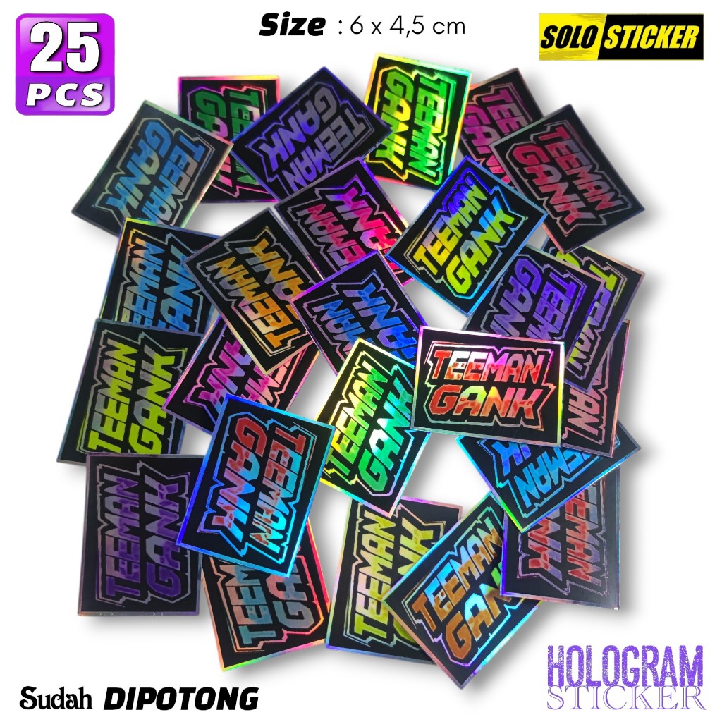 

Sticker Teeman Gank Hologram Isi 25 pcs SUDAH DIPOTONG Waterprof Anti Air
