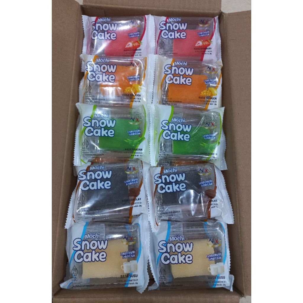 

( Paket isi 10 ) Mochi Snow Cake Lembut di luar