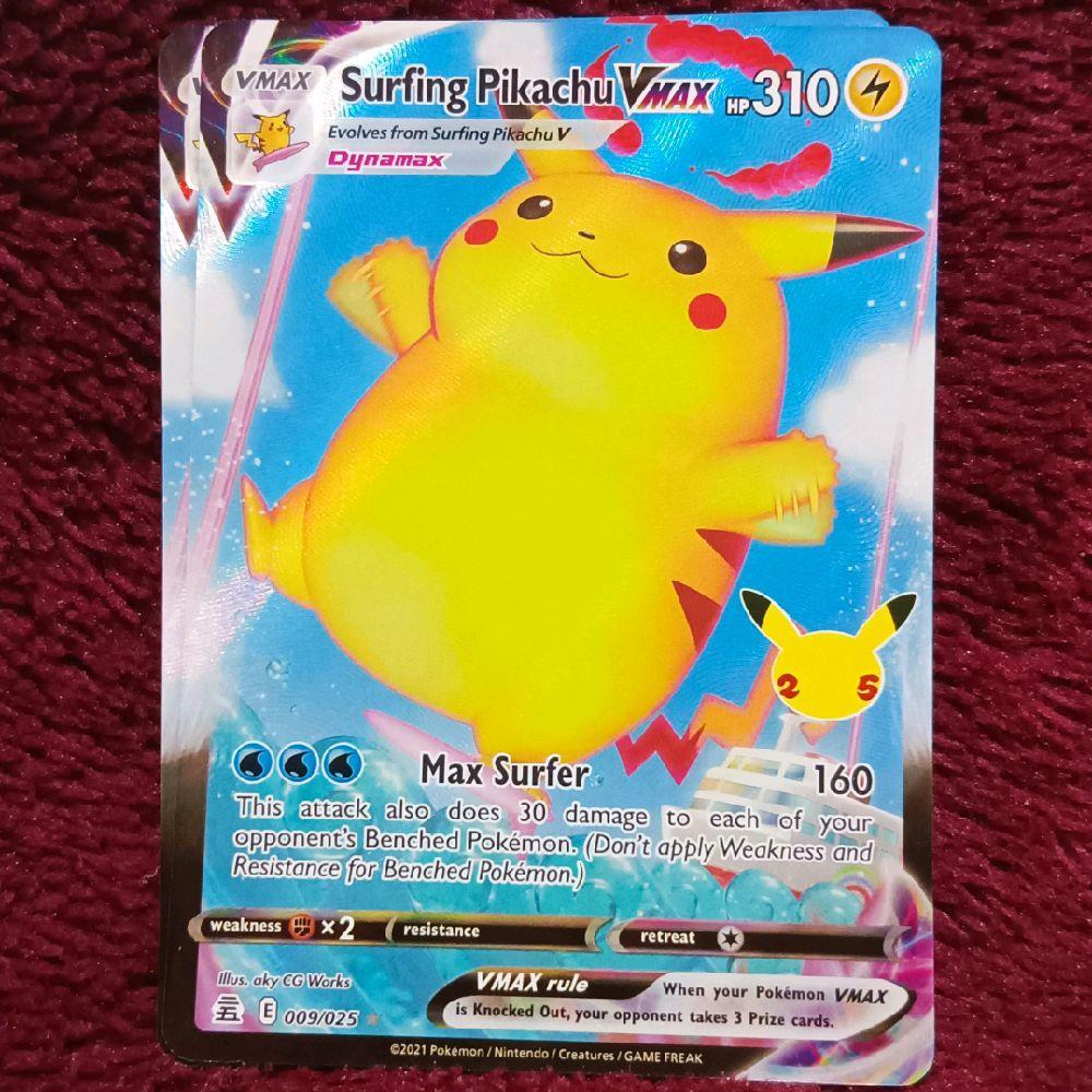 Surfing Pikachu VMAX v max 25th - Pokemon TCG English Inggris foil