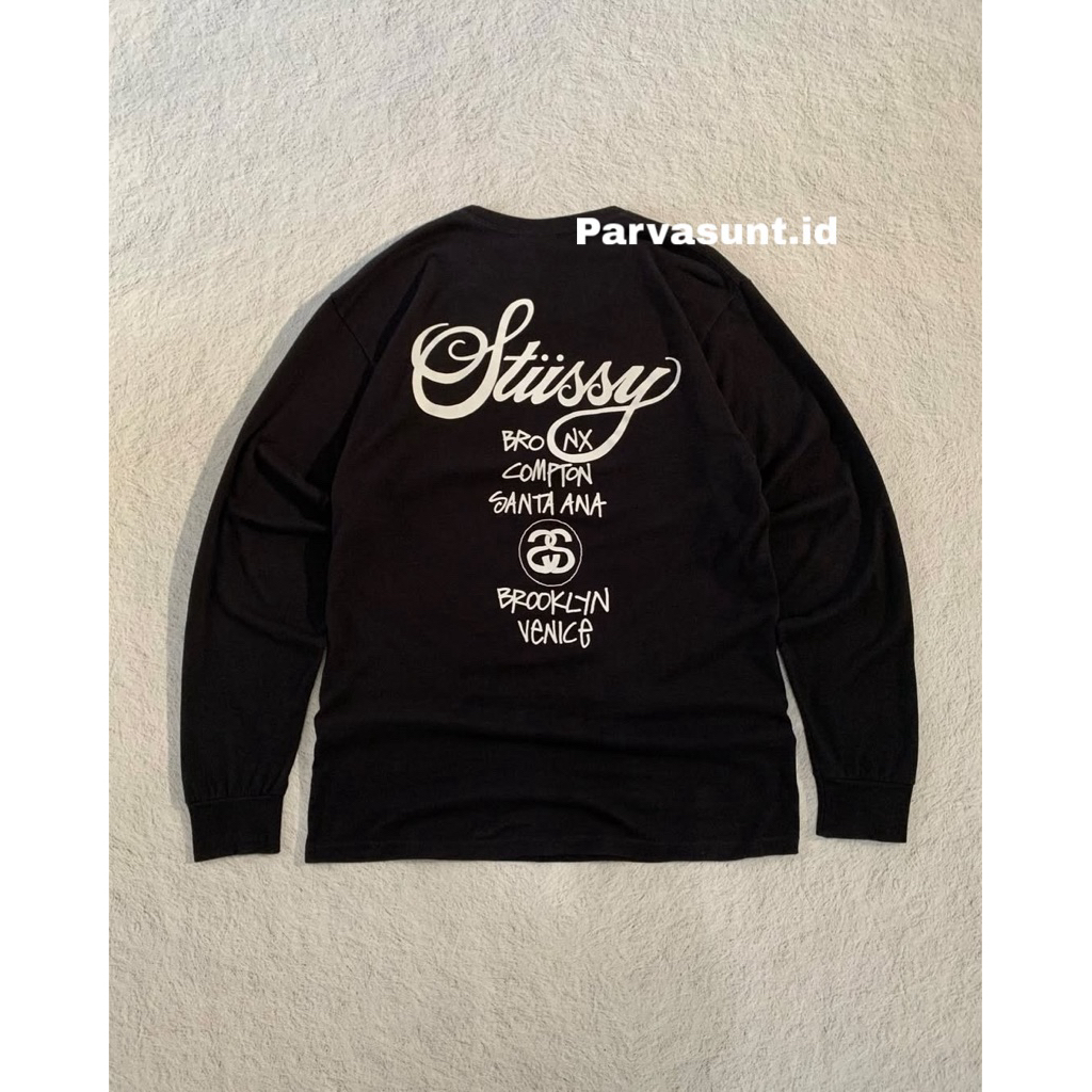 Kaos Lengan Panjang Stussy World Tour