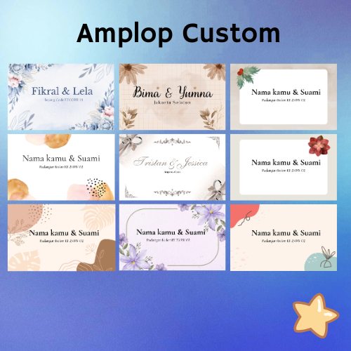 

Amplop Custom Desain Lucu dan elegan 50 pcs amplop cantik kondangan