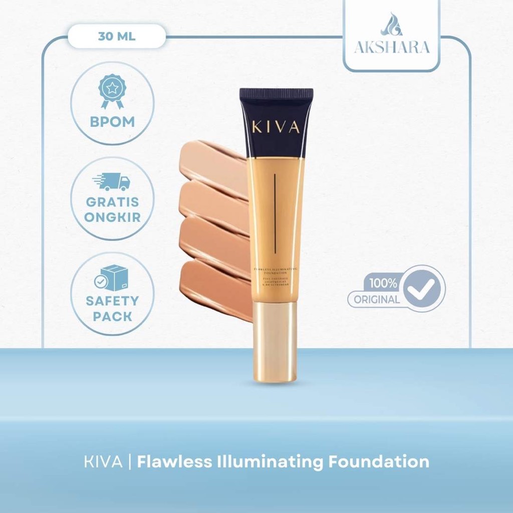 KIVA Flawless Illuminating Foundation - Matte Oil Control Ringan Liquid Foundation SPF 39 PA++++
