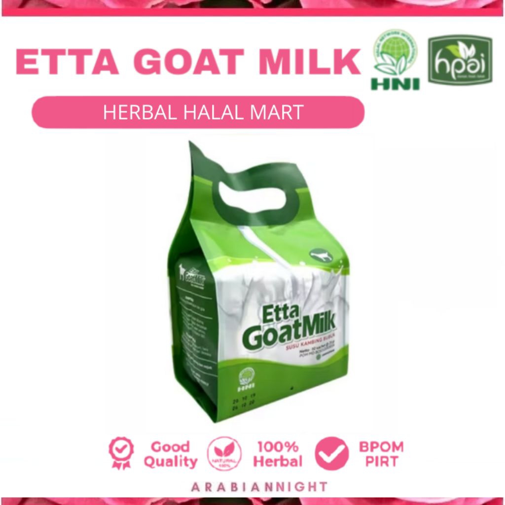 

ETTA GOAT MILK HNI HPAI ORIGINAL SUSU KAMBING ETTAWA MENGOBATI ASMA SESAK NAFAS SUSU IBU HAMIL