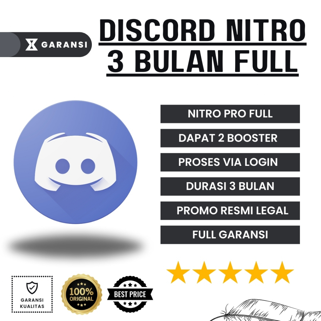 DC NITRO PRO FULL 3 BULAN DAPAT 2 BOOSTER BOOST DISCROD DISCORD