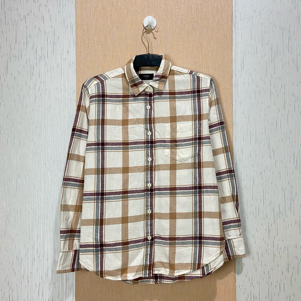 Flannel Shirt TOPTEN / Kemeja Wanita / Size M