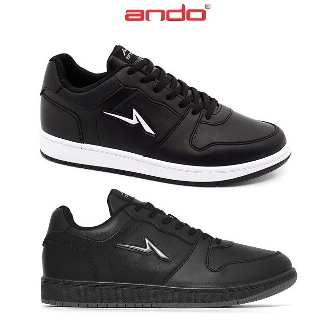 Ando Tricks Sepatu Sneakers Pria 39-43 Sneakers Sekolah Hitam Polos Putih Kasual