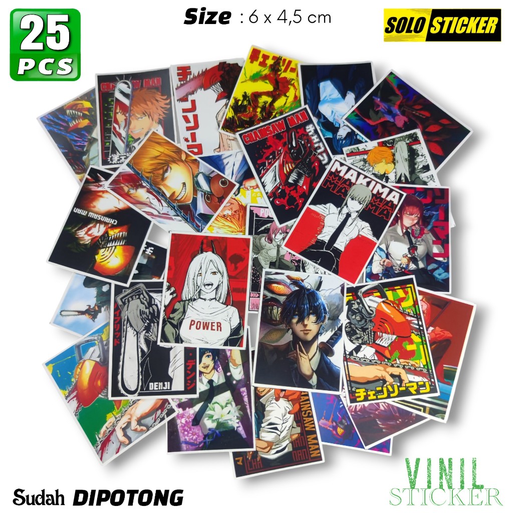 

Sticker Pack Anime Chainsaw Man Bahan Vinil Waterproof untuk Stiker Laptop Journal Diary Notebook
