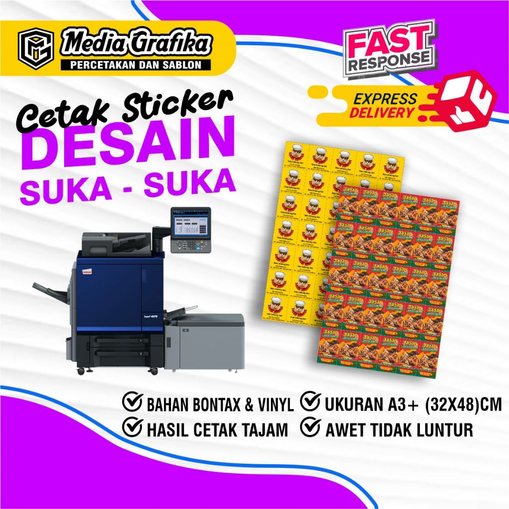 

CETAK STICKER A3+ DESAIN SUKA SUKA STICKER KEMASAN/KOMUNITAS
