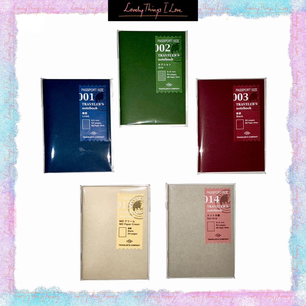 

Midori TRAVELER'S Notebook Passport Lined, Grid, Blank, Dot Grid, MD Paper Cream