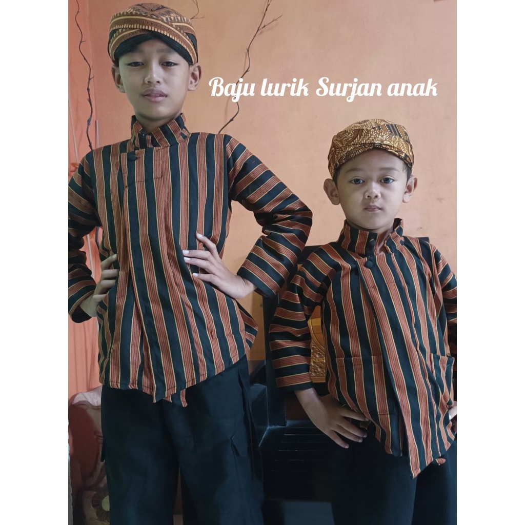 Baju Surjan Lurik  anak, Baju Anak Adat Jawa.