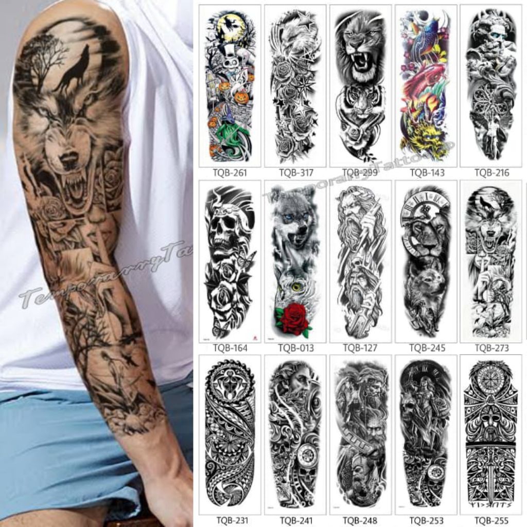 Tato Temporery 3D Full Tangan (tato smentara) Anti Air Tahan Lama