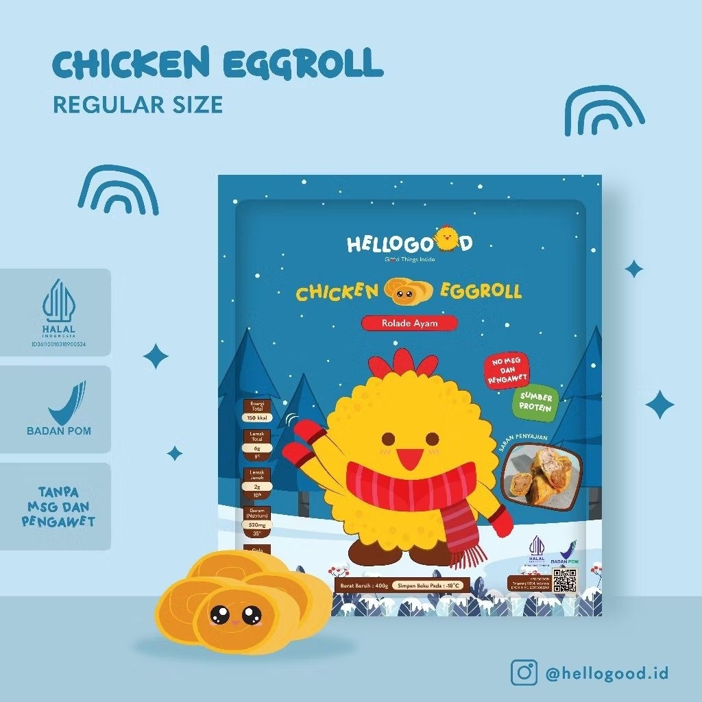

HELLOGOOD Chicken Eggroll - REGULER - Frozen Food No MSG
