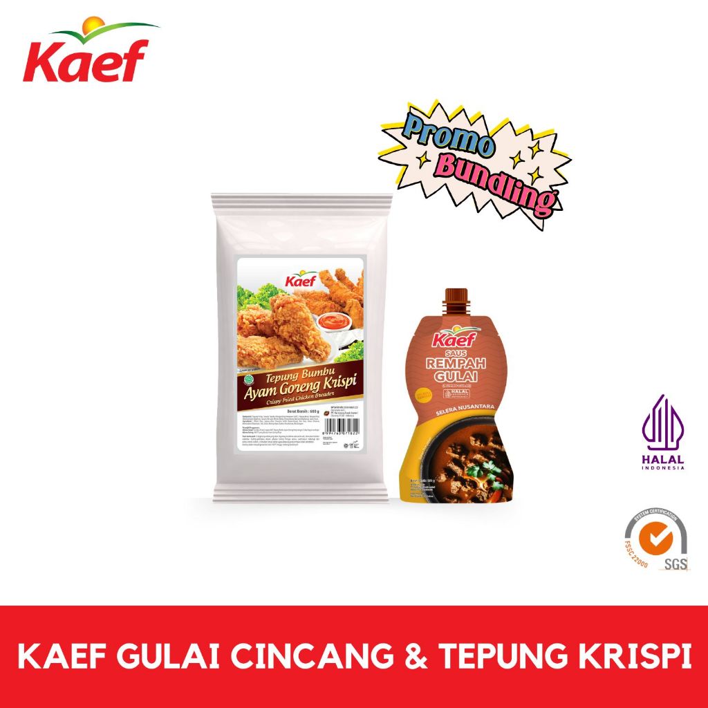 

Kaef Tepung Krispi 600 gram | Kaef Gulai Cincang 250 gram | Bundling Kaef Tepung Krispi & Kaef Gulai Cincang