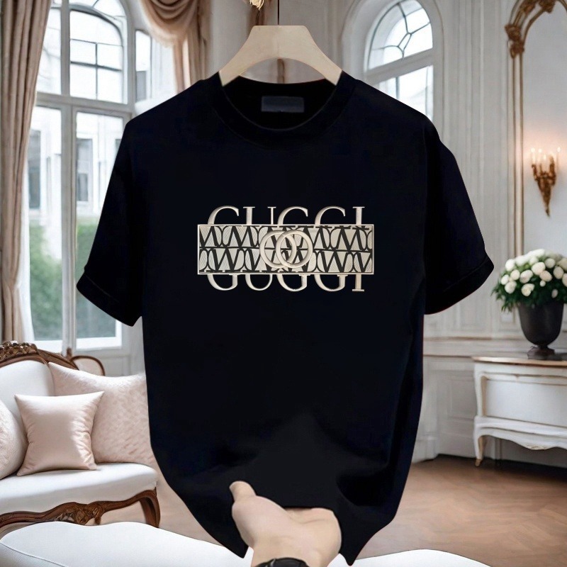 ✅COD✅Baju pria||Kaos Lengan Pendek Katun Gucci dengan Cetakan - Atasan Santai Unisex||Kaos Distro Pr