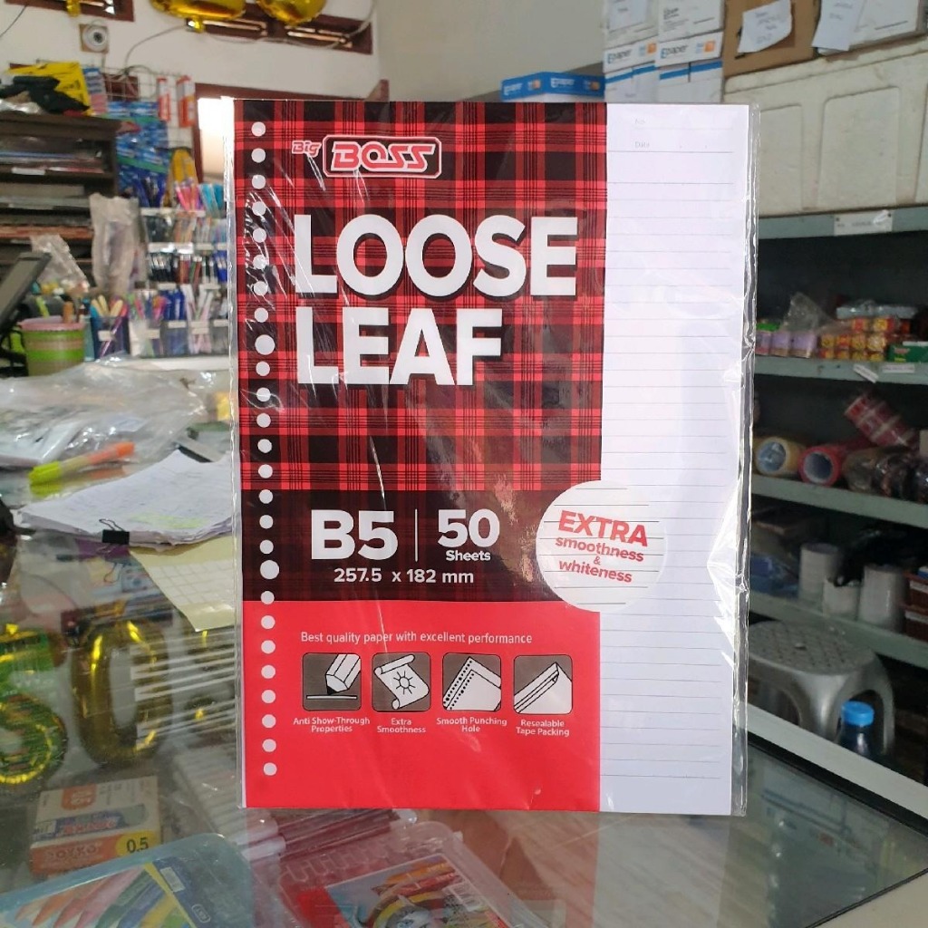 

kertas isi ulang Loose Leaf B5 50 lembar bigboss