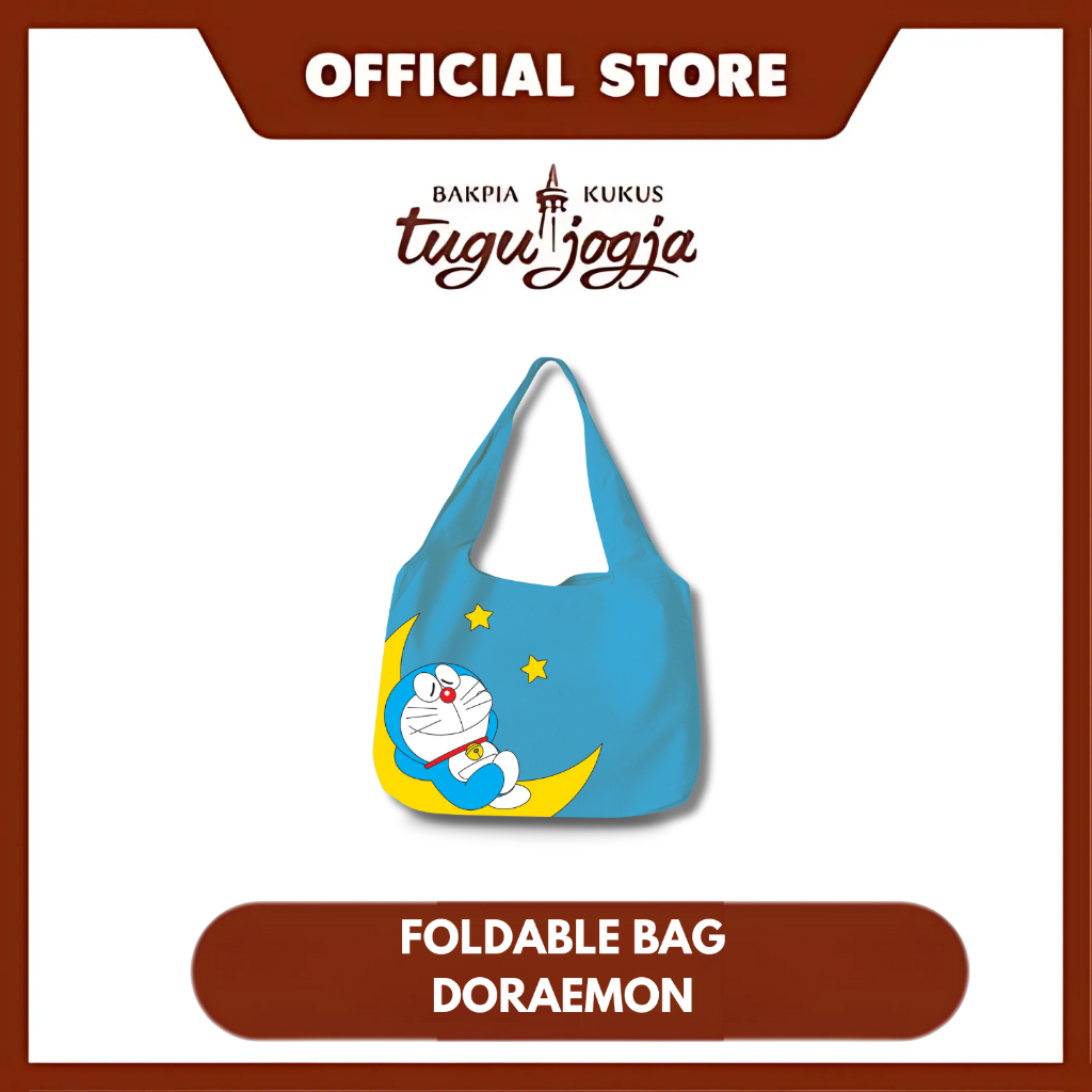 Merchandise Foldable Bag Doraemon Bakpia Kukus Tugu Jogja