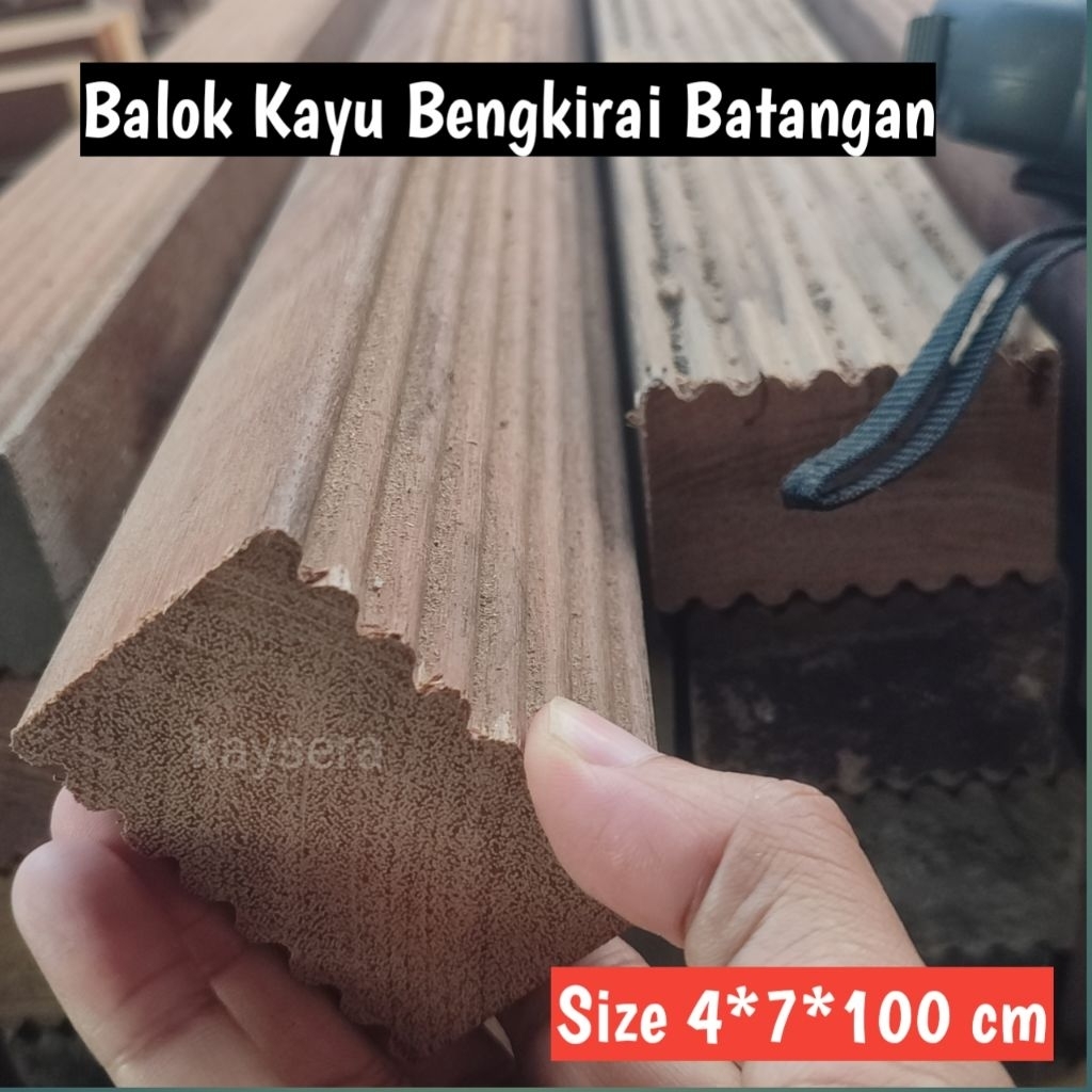 Balok Kayu Bengkirai Oven Murah Siap Pasang Panjang 100 cm Per Batang