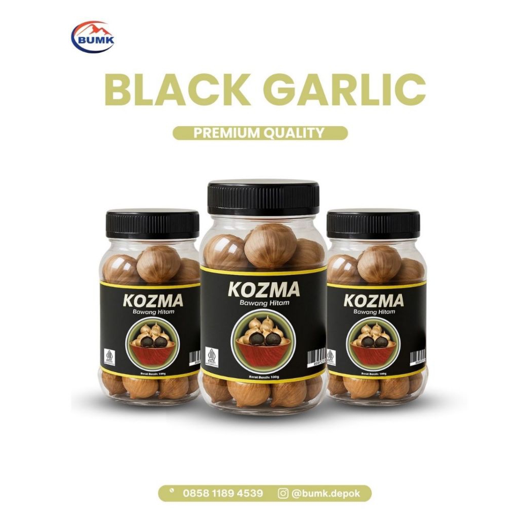 

Black Garlic Bawang Hitam Bawang Putih Tunggal Premium 300g 3 Botol