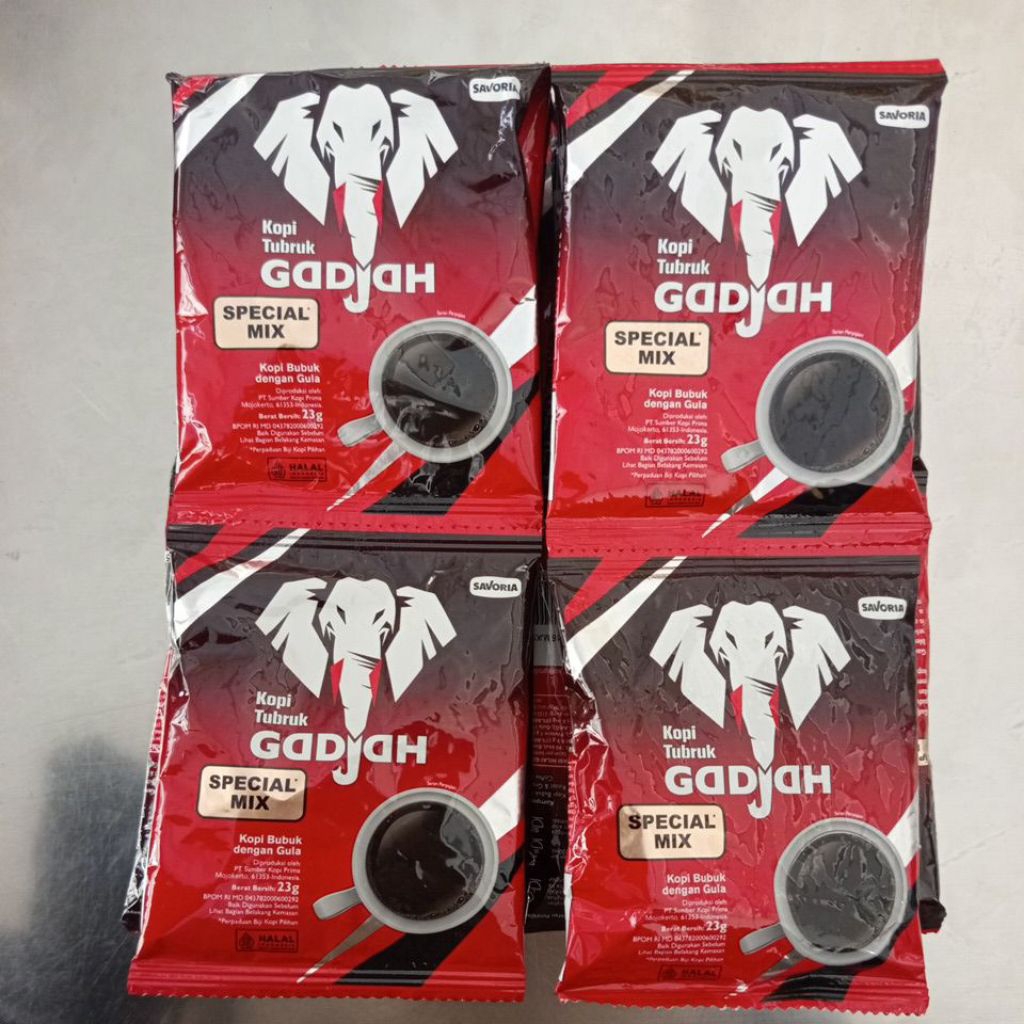 

Kopi gadjah special mix renceng 23g isi 10 sachet