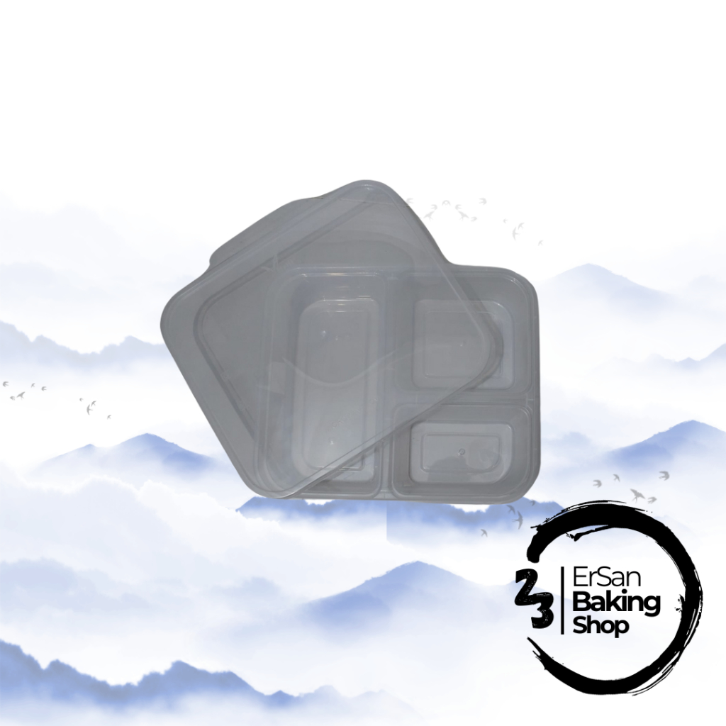 [25 Pcs]Thinwall Bento Sekat 3/Thinwall Sekat 3/Kotak Makan Sekat 3/Thinwall Meiji Sekat 3/Box Bento