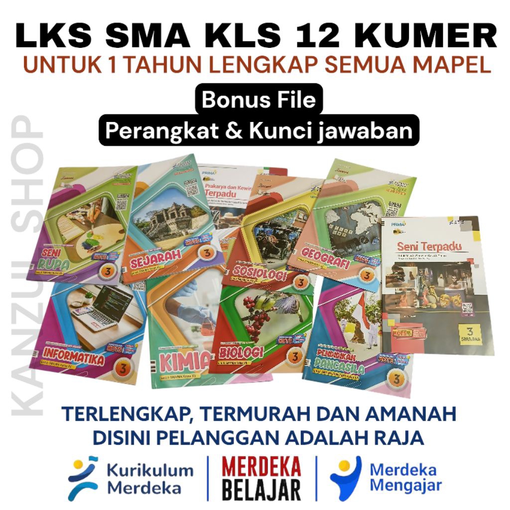 BUKU LKS KELAS 12 KUMER (DEEP LEARNING) INTUK SATU TAHUN | Merk Zamrud Dan Prima | Penerbit PUTRA NU