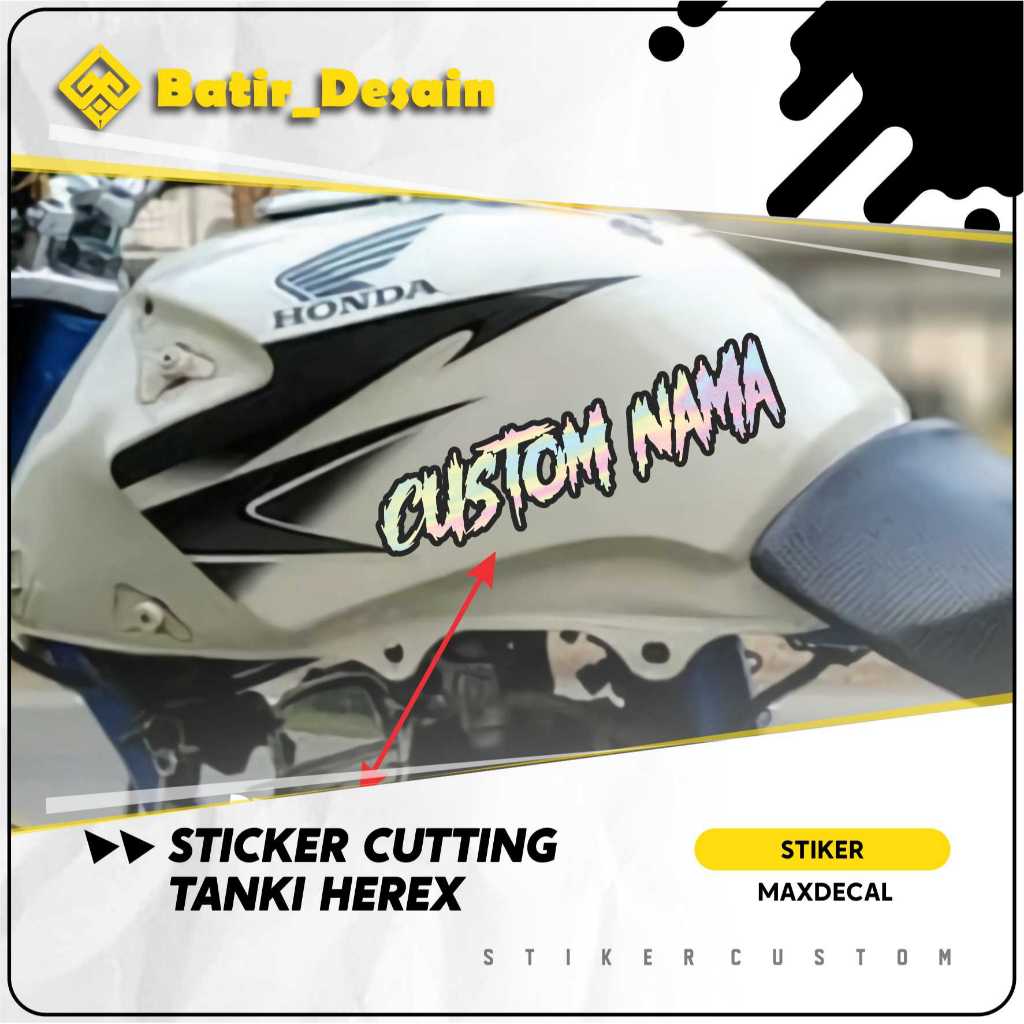 Sticker Tangki Herex Hologram Maxdecal / sticker hologram custom nama / Sticker tangki 1set isi 2 st