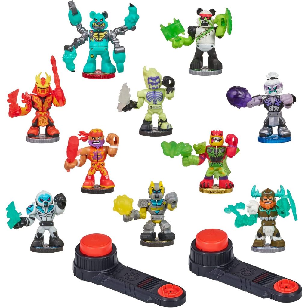 Legends of Akedo Button Bash Collector Pack Contains 10 Ultimate Arcade Warrior Action Figures and 2