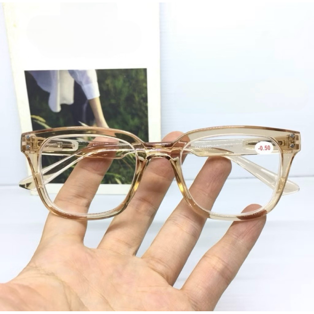 ELDORA / Kacamata Minus Frame Kotak Kacamata Minus Cewek Cowok Gagang Pakai Per -0.50 sd -4.00 GX642