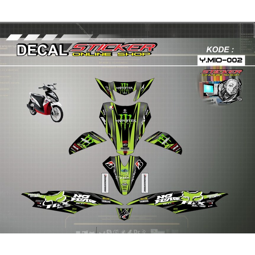STIKER MOTOR YAMAHA MIO J | DECAL PRINT FULL BODY VARIASI RACING CUSTOM MOTO GP KEREN