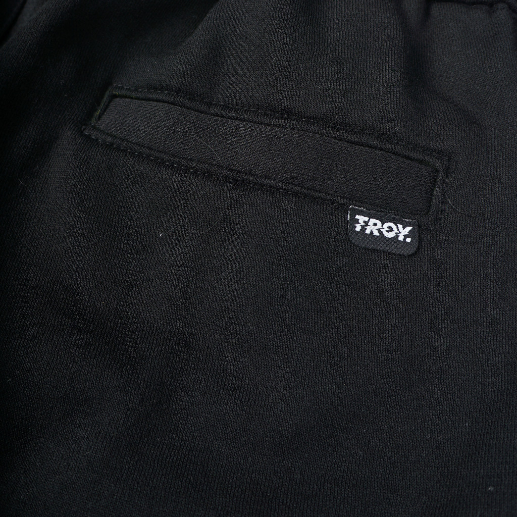 Troy Company Cargo Pants Fleece Short Pants Black Ritual - Celana Pendek Kargo Hitam SFC 3236