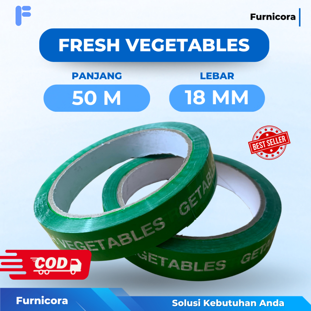 

1 PCS Fresh Lakban Hijau Sayur 18 Mm x 50 M Isolasi Fresh Makanan Tulisan Fresh untuk Pembungkusan Sayur Menjaga Keaslian Sayur