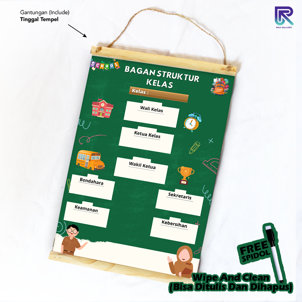 

RHA GALLERY Planner Sekolah Struktur Organisasi Kelas Siswa Wipe And Clean List Jadwal Tulis