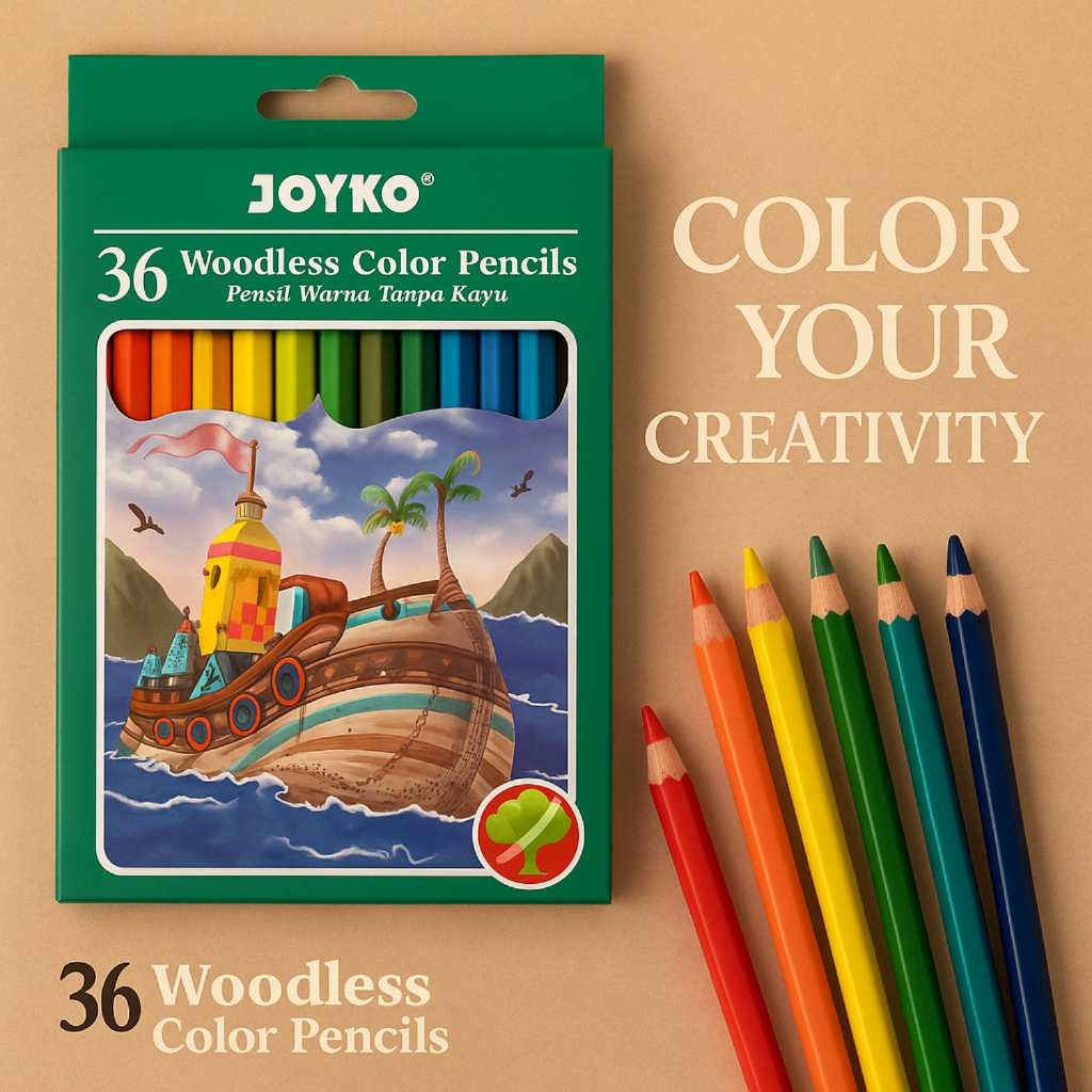 

Joyko 36 Pensil Warna – Colored Pencil Woodless – Termurah & Berkualitas