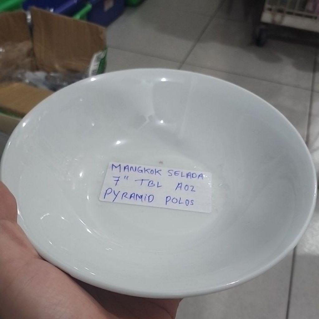 Mangkok Mie Ceper Putih 7" keramik noodle bowl white
