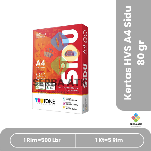 

[500 lembar] Kertas HVS A4 Sidu 80gr kertas fotocopy printing paper