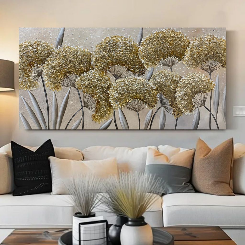 Lukisan bunga Dandelion timbul