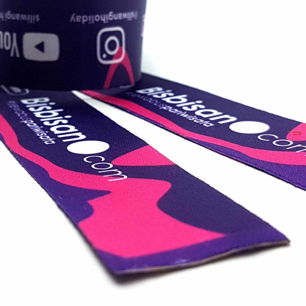 

lanyard card print 3cm bahan pita tisu printing tanpa finishing / tali medali