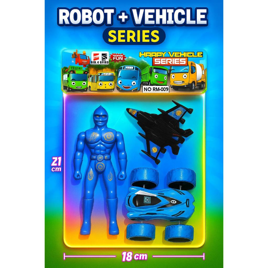 Mainan Edukatif Robot Superhero + Mobil Offroad + Pesawat Tempur (RM-009)