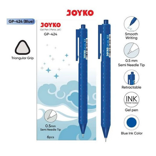 

Joyko Ballpen Gel GP-424 Set-6 Biru