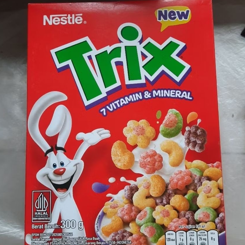 

PROMO Exp +/-Des25 Nestle Trix 300gr (AMAN Tambah double packing) Sereal Sarapan