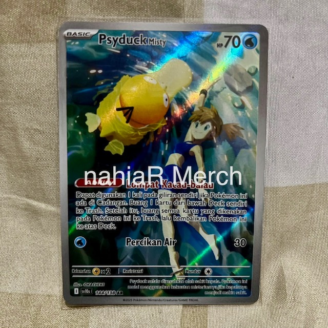 Pokemon TCG Indonesia Psyduck Misty sv10s 144/138 AR Kehadiran Juara