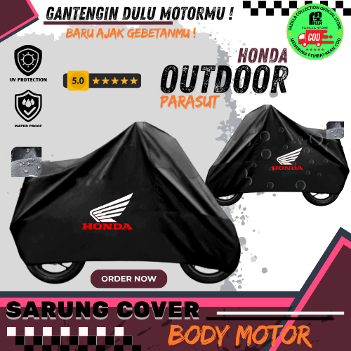 Cover Motor / Sarung Motor / Selimut Pelindung Motor Bahan Parasut 100% anti Air Waterproof varian L