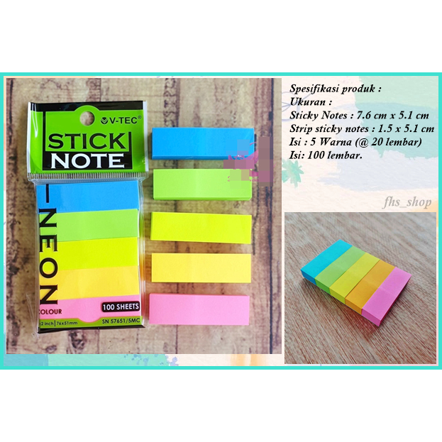 

100 pcs Sticky Note Polos Memo Tempel Sticky Notes 5 Warna Sticky Notes Aesthetic Sticky Notes Lucu