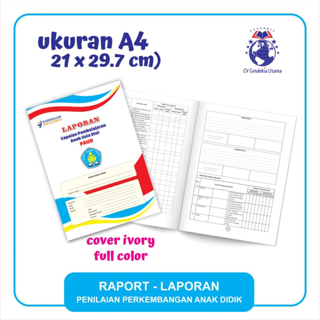 

raport paud TK kurikulum nasional deplearning (1 paket isi 10)
