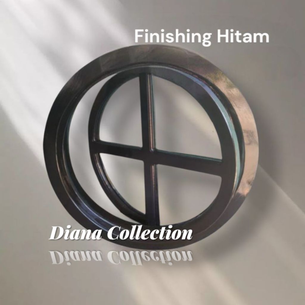 Kusen Jendela Bulat Aesthetic Diameter 120cm asli kayu jati KJD2_120