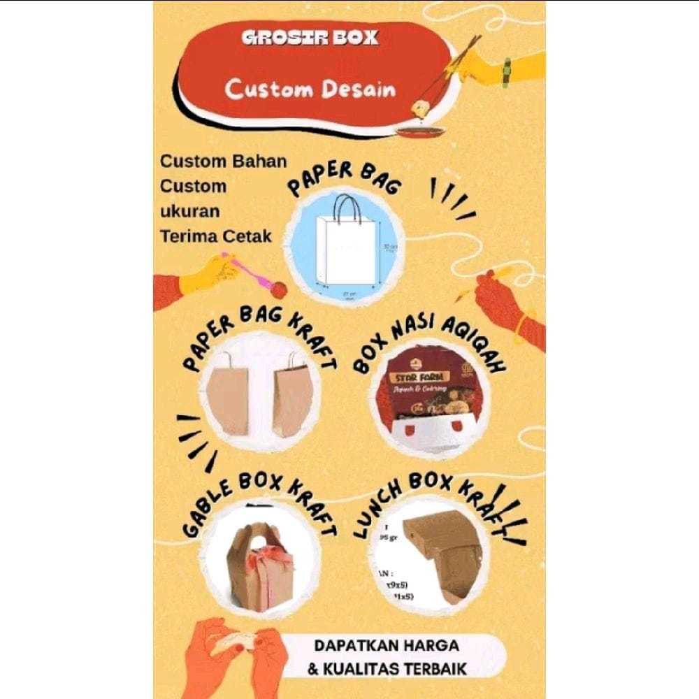 

[100 Pcs] Grosir Box / Paper Bag / Kantong Kertas / Kantong Roti / Fried Chicken / Snack / Pop Corn / Pengganti Plastik